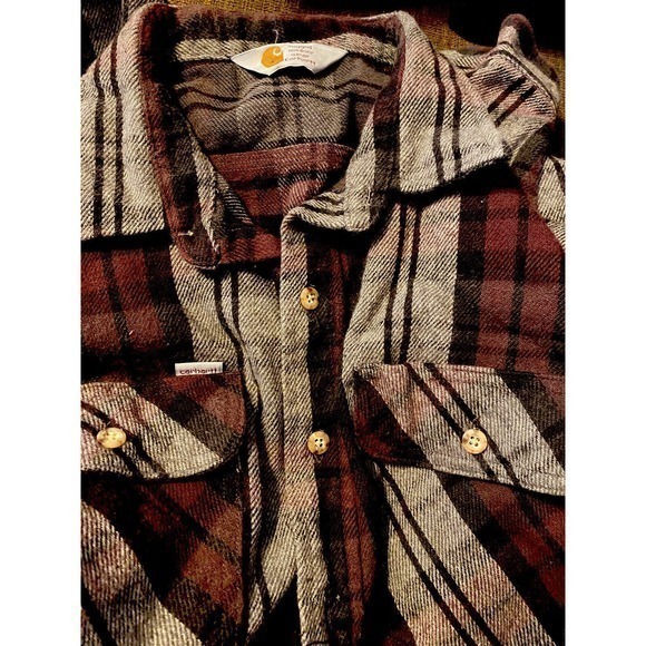Carhartt LOOSE FIT HEAVYWEIGHT FLANNEL LONG-SLEEVE PLAID - Picture 6 of 8